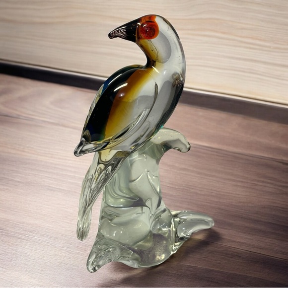 Vintage Hand Blown Murano Art Glass Bird Figurine
